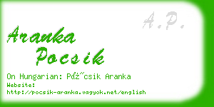 aranka pocsik business card